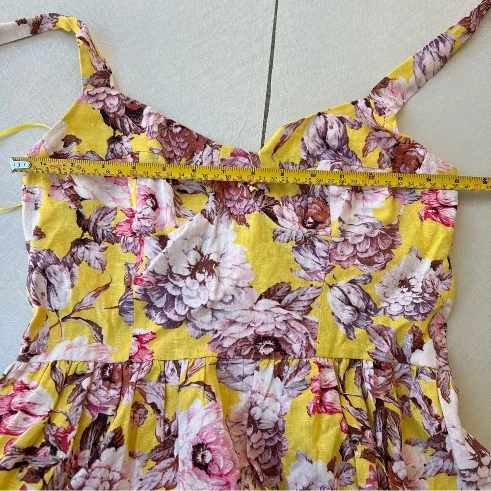 Bardot Labella Yellow Floral Midi Dress Women’s Size Small - Picture 6 of 11